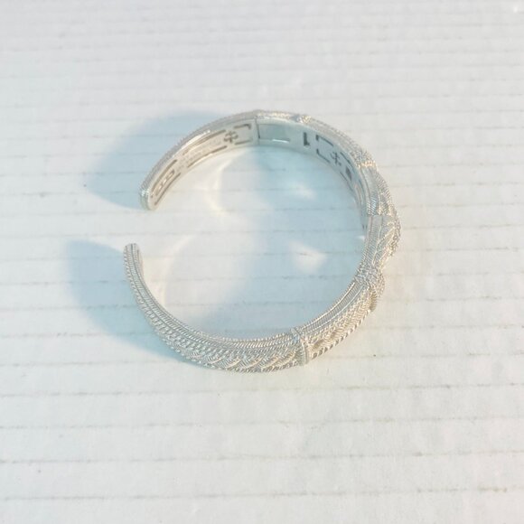 Vintage Judith Ripka Sterling Silver Cuff–Braided CZ Rope Design | 925 Thailand - Picture 12 of 14